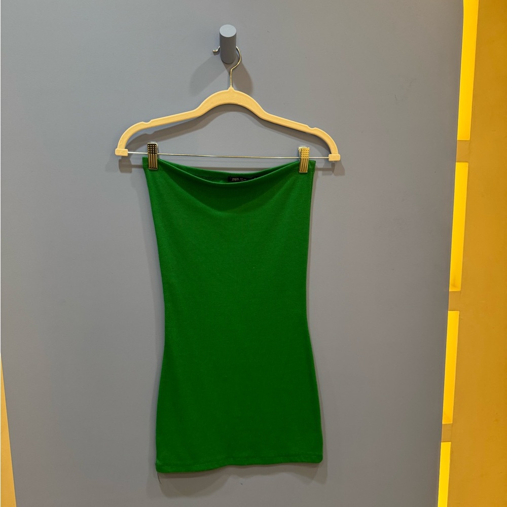 Green Strapless Minidress